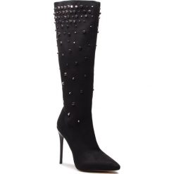 Kozaki KAZAR - Inga 34037-TS-00 Black. Czarne kozaki damskie Kazar, z materiału, na wysokim obcasie, bez zapięcia. W wyprzedaży za 419,00 zł.