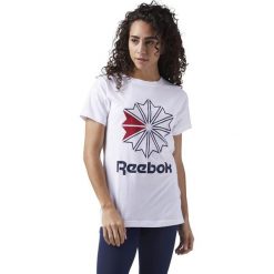 KOSZULKA REEBOK CLASSICS GRAPHIC (L). T-shirty damskie Reebok, l, bez wzorów, z bawełny, z klasycznym kołnierzykiem, bez rękawów, bez kaptura. W wyprzedaży za 89,99 zł.