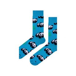 Skarpety niebieskie w pandy EM. Niebieskie skarpetki męskie Em men's accessories, z bawełny. Za 29,99 zł.