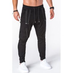 SPODNIE MĘSKIE JOGGERY P671 - CZARNE. Czarne joggery męskie marki Ombre Clothing, m. Za 89,00 zł.