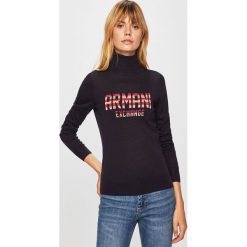 Armani Exchange - Sweter. Czarne swetry damskie Armani Exchange, s, bez wzorów, z elastanu, bez rękawów. W wyprzedaży za 379,90 zł.