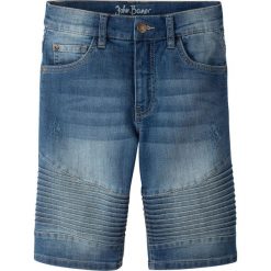 Bermudy dżinsowe biker bonprix niebieski "stone”. Niebieskie spodnie chłopięce bonprix, bez wzorów, z jeansu. Za 74,99 zł.