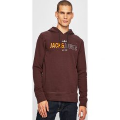 Jack & Jones - Bluza. Brązowe bluzy męskie Jack & Jones, m, z nadrukiem, z bawełny, z kapturem, bez rękawów, z kapturem. W wyprzedaży za 69,90 zł.