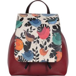 Plecaki damskie: Plecak „Chirpy” w kolorze czerwonym ze wzorem – 23 x 27 x 12 cm