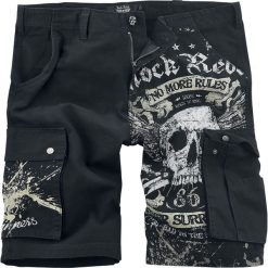 Rock Rebel by EMP Saviour Krótkie spodenki czarny. Czarne spodenki i szorty męskie marki Rock Rebel by EMP, xl, bez wzorów, rockowe, krótkie. Za 224,90 zł.