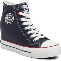 Sneakersy BIG STAR - EE274610 Navy. Niebieskie półbuty damskie BIG STAR, z gumy. W wyprzedaży za 129,00 zł.