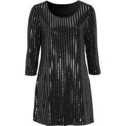 Cellbes Tunika czarny kolor srebra female czarny/szary 42/44. Szare tuniki damskie Cellbes, bez wzorów, z dżerseju, eleganckie, z okrągłym kołnierzem, bez rękawów. W wyprzedaży za 44,00 zł.