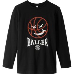 Shirt z długim rękawem bonprix czarny z nadrukiem. Czarne t-shirty chłopięce bonprix, z nadrukiem, z długim rękawem. Za 34,99 zł.