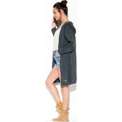 Kardigan z kapturem grafit. Swetry damskie producent niezdefiniowany, uniwersalny, bez wzorów, klasyczne, bez rękawów, z kapturem. Za 149,90 zł.