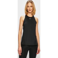 Nike - Top. Czarne topy sportowe damskie Nike, s, bez wzorów, z elastanu, bez rękawów, dri-fit (nike). W wyprzedaży za 89,90 zł.