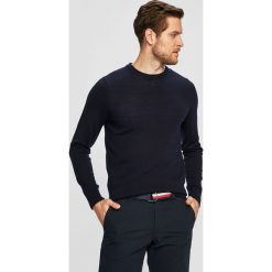 Tommy Hilfiger Tailored - Sweter. Niebieskie swetry męskie Tommy Hilfiger Tailored, s, bez wzorów, z wełny, z okrągłym kołnierzem, bez kaptura. Za 499,90 zł.