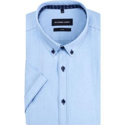 Koszula SIMONE slim KKNS000029. Niebieskie koszule męskie Giacomo Conti, m, bez wzorów, z bawełny, wizytowe, button down, bez rękawów. Za 199,00 zł.