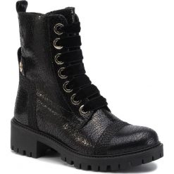 Trapery TWINSET - Anfibio 192TCP010 Nero Craquel 03960. Czarne trapery damskie Twinset, ze skóry, bez obcasa, bez zapięcia. W wyprzedaży za 619,00 zł.