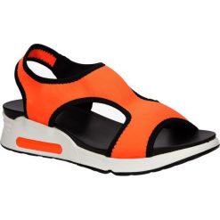 Sandały casu ls55606. Pomarańczowe sandały damskie Casu, bez wzorów, ze skóry ekologicznej, eleganckie, bez obcasa, bez zapięcia. Za 119,99 zł.
