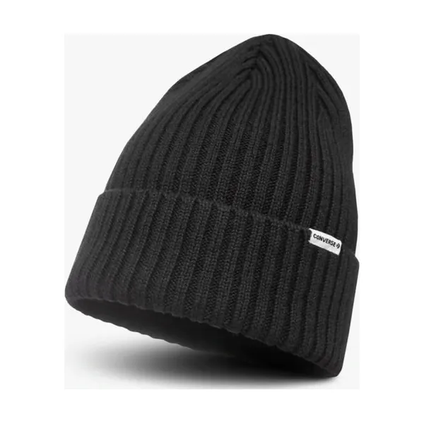 Converse Czapka Zimowa Large Guage Rib Cuff Beanie , czarny, rozmiar ONE SIZE. Czarne czapki damskie Converse, na zimę, z aplikacjami, z materiału. Za 89,99 zł.