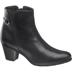 Botki damskie 5th Avenue czarne. Czarne botki damskie 5th Avenue, ze skóry, bez obcasa, na obcasie, na zamek. Za 219,90 zł.