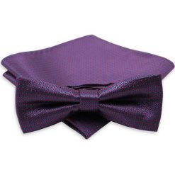 Elegancka Mucha i Poszetka, Granatowo-Czerwona - Alties MUALTS0037. Czerwone muszki męskie Alties, w paski, eleganckie. Za 39,00 zł.