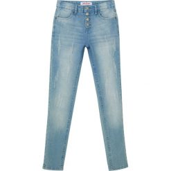 Dżinsy dziewczęce ze stretchem bonprix niebieski "bleached”. Niebieskie spodnie dziewczęce bonprix, bez wzorów, z elastanu, eleganckie. Za 84,99 zł.