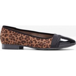 Wygodne baleriny Jana bonprix czarno-brązowy leo. Czarne baleriny damskie bonprix, bez wzorów, bez obcasa. Za 89,99 zł.