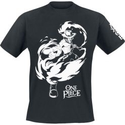 One Piece Ace T-Shirt czarny. Czarne koszulki męskie One Piece, l, z napisami, bez kołnierzyka. Za 79,90 zł.