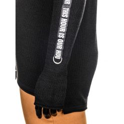 SWETER MĘSKI E106 - CZARNY. Czarne swetry klasyczne męskie marki Inny, m, z bawełny. Za 49,00 zł.