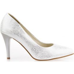 Eleganckie czółenka z wzorem (36). Szare czółenka damskie Estetino, bez wzorów, bez obcasa. Za 159,00 zł.
