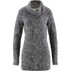 Golfy damskie: Sweter bonprix antracytowy melanż