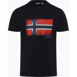 Napapijri - T-shirt męski, niebieski. Niebieskie t-shirty męskie Napapijri, s, z nadrukiem, z bawełny, bez kołnierzyka. Za 179,95 zł.