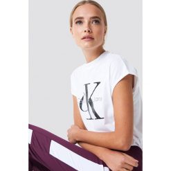T-shirty damskie: Calvin Klein T-shirt Taka Crew Neck - White