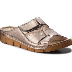 Klapki ŁUKBUT - 0555C-3-L-442 C. Miedź. Pomarańczowe klapki damskie marki Łukbut, bez wzorów, ze skóry, bez obcasa. Za 129,00 zł.