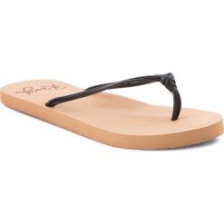Japonki ROXY - ARJL100721 Blk. Czarne klapki damskie Roxy, bez wzorów, ze skóry ekologicznej, bez obcasa. W wyprzedaży za 69,00 zł.