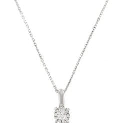 Złoty naszyjnik z diamentową zawieszką. Szare naszyjniki damskie Diamond & Co, z diamentem, złote. W wyprzedaży za 483,95 zł.