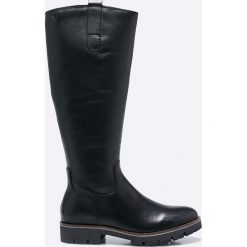 Caprice - Kozaki. Szare buty zimowe damskie marki Caprice, z materiału, z okrągłym noskiem. W wyprzedaży za 269,90 zł.