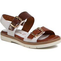 Sandały TAMARIS - 1-28109-24 White Comb 197. Pomarańczowe klapki damskie Tamaris, bez wzorów, ze skóry, bez obcasa. Za 239,00 zł.