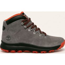 Timberland - Buty World Hiker Mid. Szare buty trekkingowe męskie Timberland, ze skóry, na sznurówki, outdoorowe. W wyprzedaży za 479,90 zł.