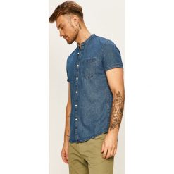 Tom Tailor Denim - Koszula jeansowa. Niebieskie koszule męskie TOM TAILOR DENIM, s, bez wzorów, z bawełny, casualowe, ze stójką, z krótkim rękawem. W wyprzedaży za 129,90 zł.