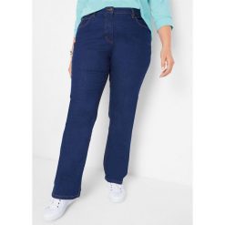 Dżinsy ze stretchem STRAIGHT, bestsellery bonprix niebieski. Niebieskie jeansy damskie bonprix. Za 69,99 zł.