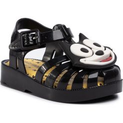 Sandały MELISSA - Possession + Gato 32675 Black/Yellow/White 53618. Czarne sandały dziewczęce Melissa, z tworzywa sztucznego, bez zapięcia. Za 259,00 zł.