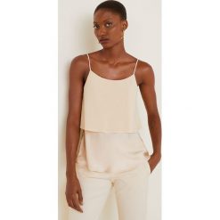 Mango - Top Doublie. Czerwone bluzki damskie Mango, s, bez wzorów, z elastanu, casualowe, z okrągłym kołnierzem, bez rękawów. W wyprzedaży za 39,90 zł.