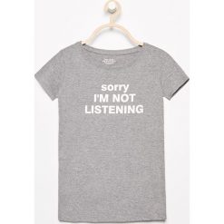 T-shirt z napisem - Szary. Szare t-shirty damskie marki Reserved, l, z napisami. Za 24,99 zł.