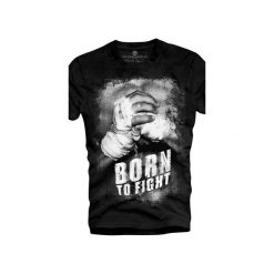 T-shirt UNDERWORLD Organic Cotton Born to fight. Czarne t-shirty męskie Underworld, s, z nadrukiem, z bawełny, bez kołnierzyka. Za 69,99 zł.