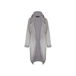 MAXI CARDIGAN GREY. Szare swetry damskie Blackbow, na jesień, bez wzorów, z bawełny, bez rękawów, bez kaptura. Za 400,00 zł.