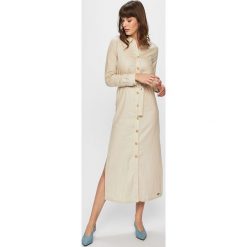 Pepe Jeans - Sukienka Delina. Sukienki damskie Pepe Jeans, na co dzień, s, w paski, z wiskozy, casualowe, bez kołnierzyka, z długim rękawem, długie, midi, proste. W wyprzedaży za 269,90 zł.
