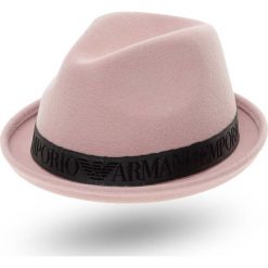 KAPELUSZ Emporio Armani. Różowe kapelusze damskie Emporio Armani, bez wzorów, z wełny. Za 389,00 zł.