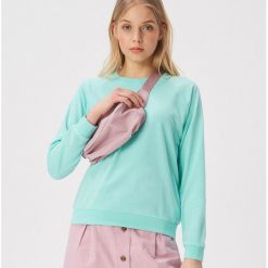 Gładka bluza basic - Zielony. Zielone bluzy damskie Sinsay, s, bez wzorów, bez rękawów, bez kaptura. Za 29,99 zł.