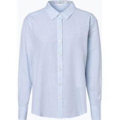 Marc Cain Collections - Bluzka damska z dodatkiem lnu, niebieski. Niebieskie bluzki damskie marki Marc Cain Collections, w paski, klasyczne, z klasycznym kołnierzykiem, bez rękawów. Za 449,95 zł.