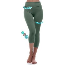 Legginsy modelujące w kolorze khaki. Brązowe legginsy sportowe damskie Liposlim, m, ze skóry. W wyprzedaży za 107,95 zł.