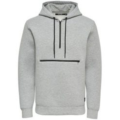 Only&Sons Męska Bluza Z Kapturem Gabe Sweat Hood Exp Light Grey Melange (Rozmiar L). Szare bluzy męskie marki Only&Sons, m, bez wzorów, z kapturem, bez rękawów, z kapturem. W wyprzedaży za 125,00 zł.
