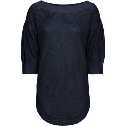 Sweter z krótkim rękawem bonprix ciemnoniebieski. Niebieskie swetry damskie marki bonprix, bez wzorów, z krótkim rękawem, krótkie, bez kaptura. Za 89,99 zł.