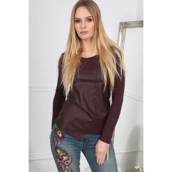 Bluzki damskie: Bordowa Bluzka Asymetryczna BB20666